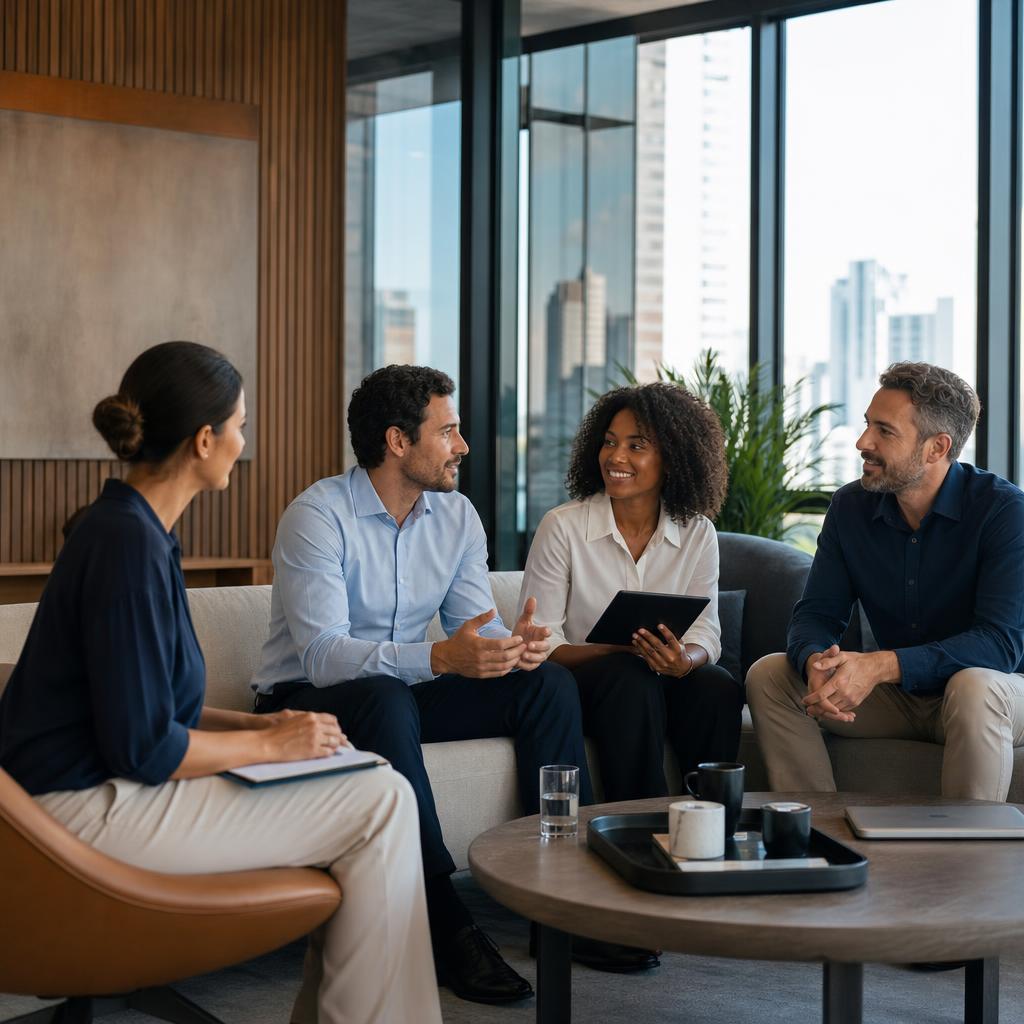 Equipe empresarial colaborando no escritório
